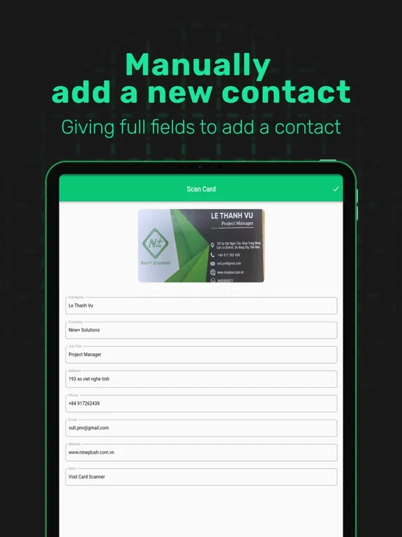 Скриншоты Visit Card Scanner PRO iPad 