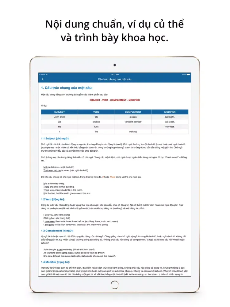 Ngữ Pháp Tiếng Anh Bilingo English Grammar In Use iPad 应用截图