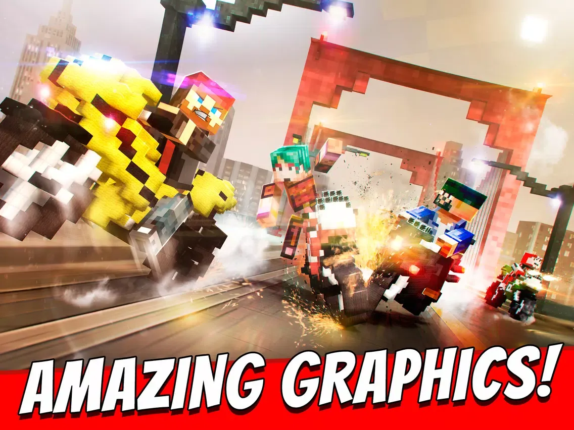 Motorbike Shoot Crafting. Mini Pixel Racing Edition For Kids Free iPad 应用截图