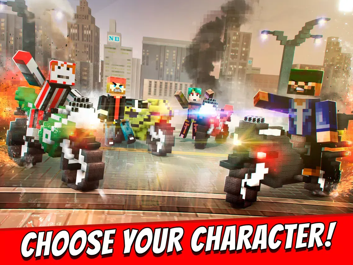 Motorbike Shoot Crafting. Mini Pixel Racing Edition For Kids Free iPad 应用截图