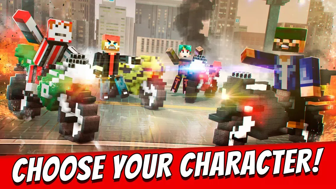 Motorbike Shoot Crafting. Mini Pixel Racing Edition For Kids Free应用截图