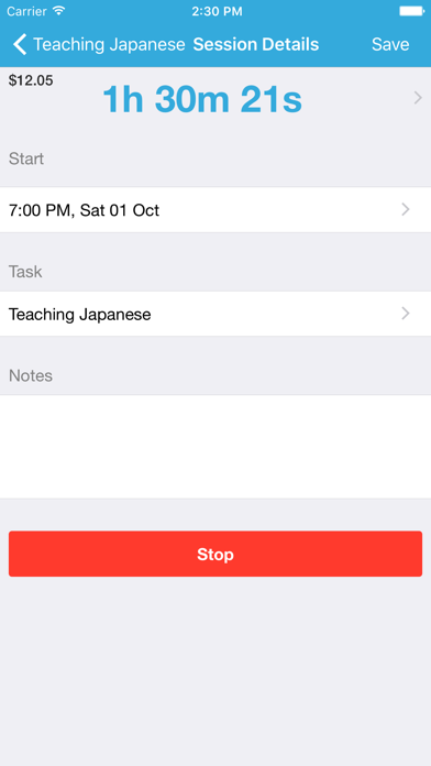ภาพหน้าจอของ Time Tracker Free