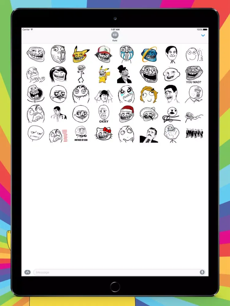 Capturas de tela do Funny Sticker - Emoji for iMessage keyboard iPad 