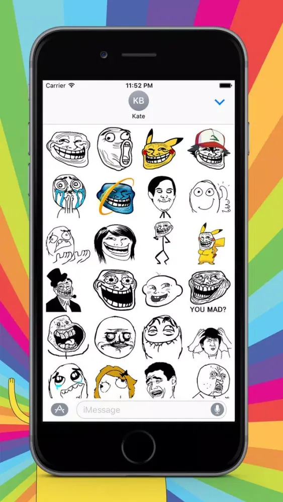 Capturas de tela do Funny Sticker - Emoji for iMessage keyboard
