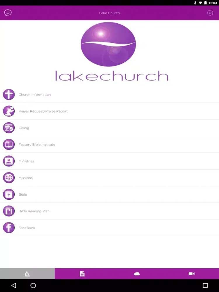 Tangkapan layar Lake Church Mannford iPad 
