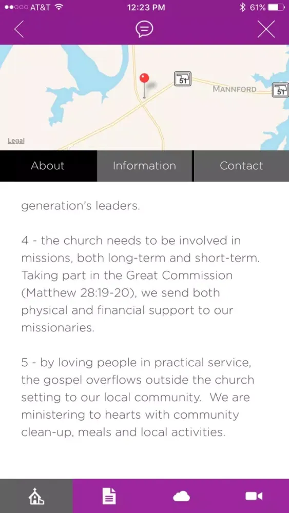 Tangkapan layar Lake Church Mannford