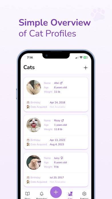 ภาพหน้าจอของ Cat Journal-Cat Care Companion