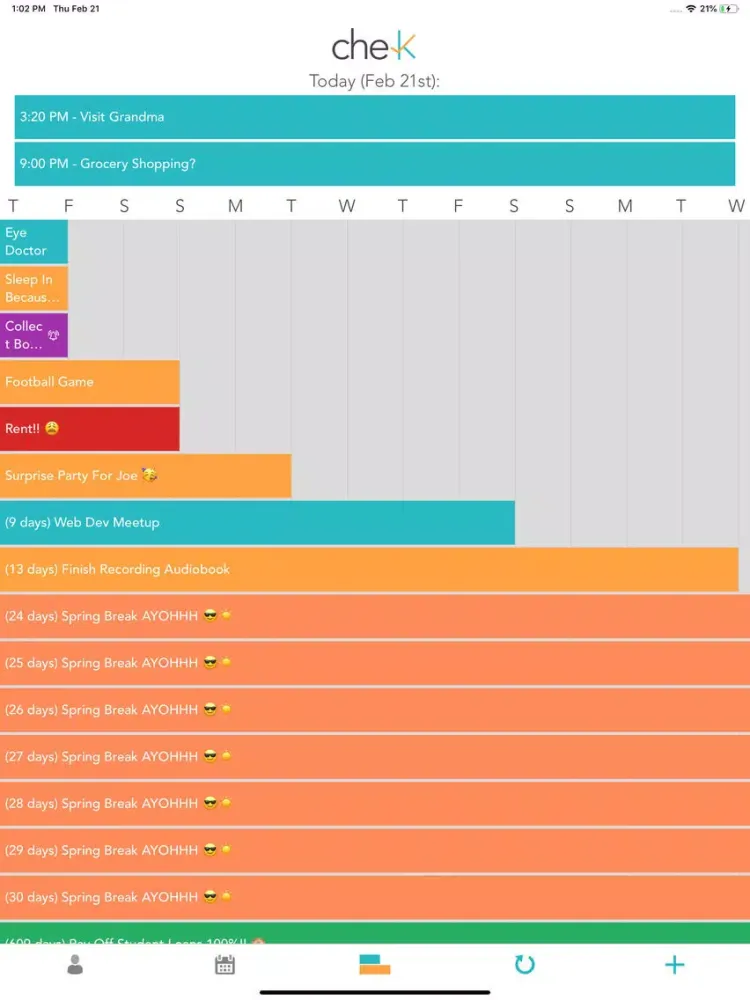 Captures d'écran de Chek - Calendar and Timeline iPad 