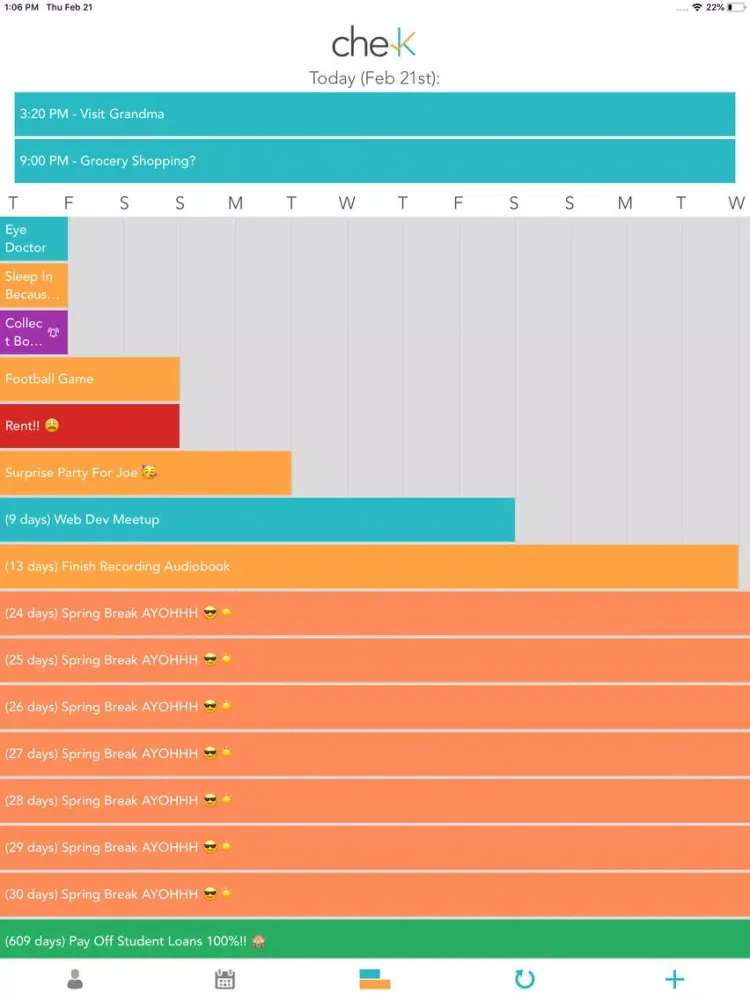 Captures d'écran de Chek - Calendar and Timeline iPad 