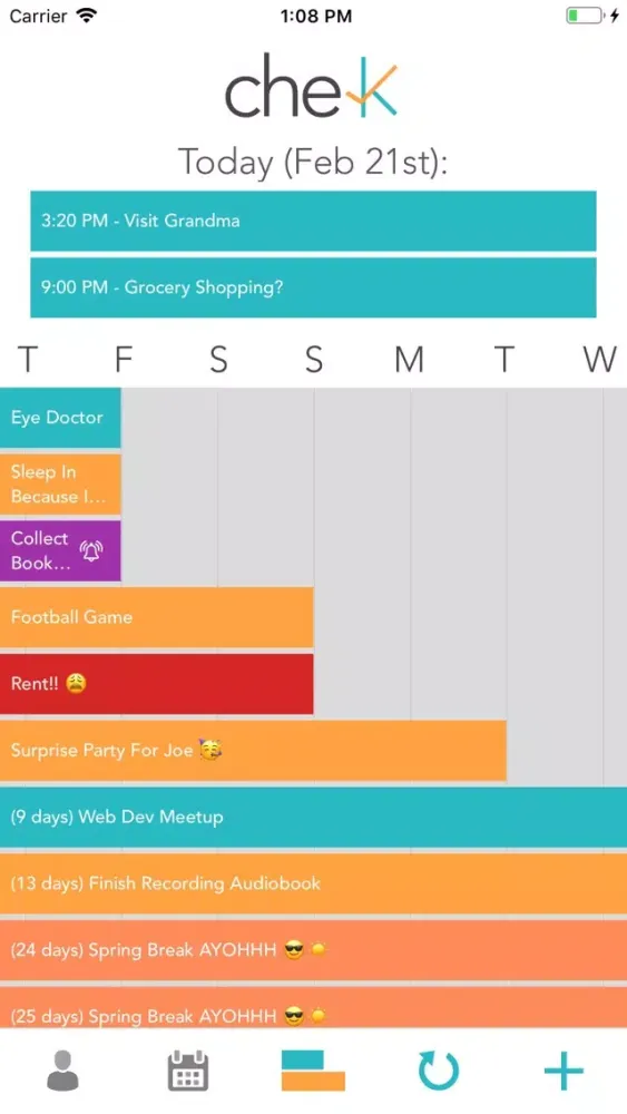 Captures d'écran de Chek - Calendar and Timeline