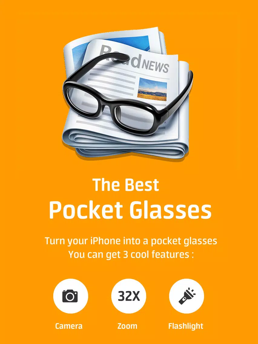Pocket Glasses Pro - Magnifier with LED Flashlight iPad  Screenshots