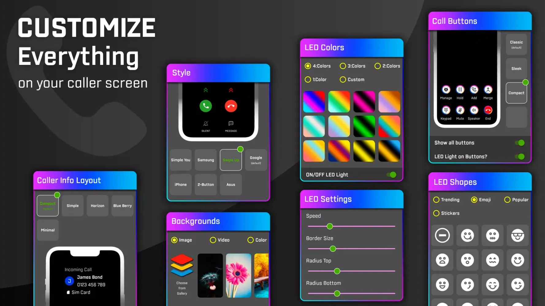 LED Caller Screen Phone Dialer سکرین شاٹس