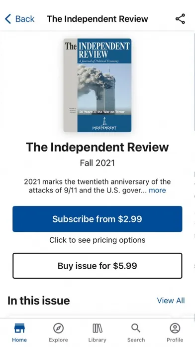 Capturas de tela do The Independent Review