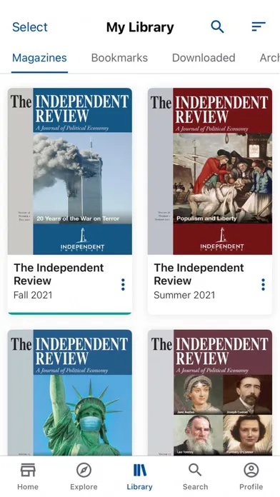 Capturas de tela do The Independent Review