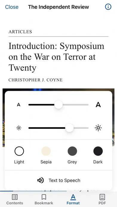 Capturas de tela do The Independent Review