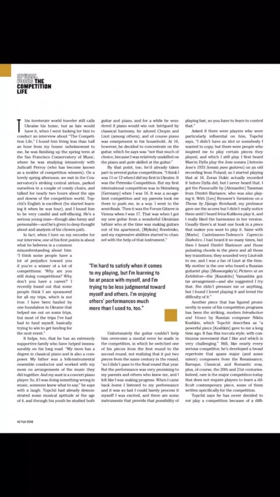 Capturas de tela do Classical Guitar Magazine