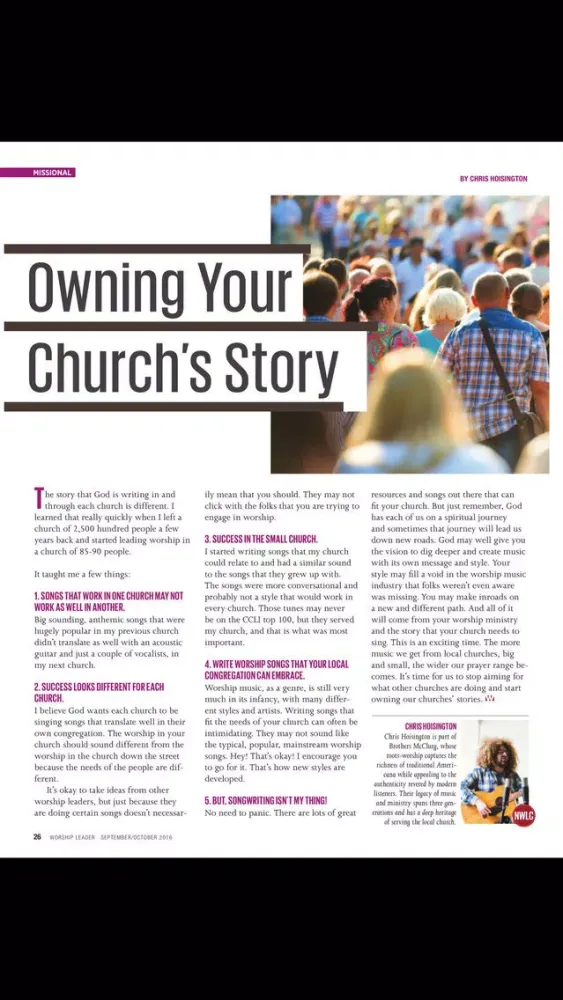 Screenshot di Worship Leader Magazine