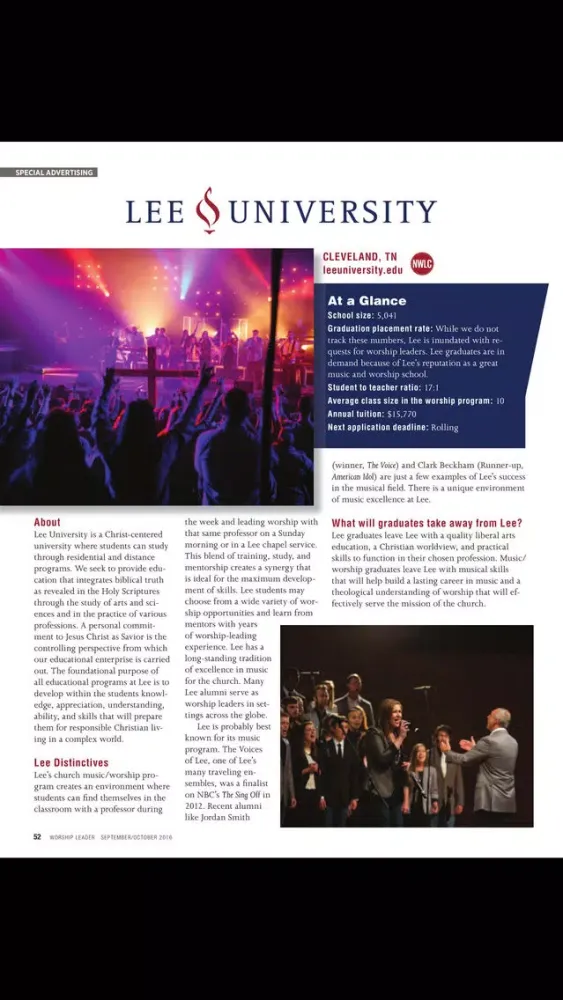 Screenshot di Worship Leader Magazine
