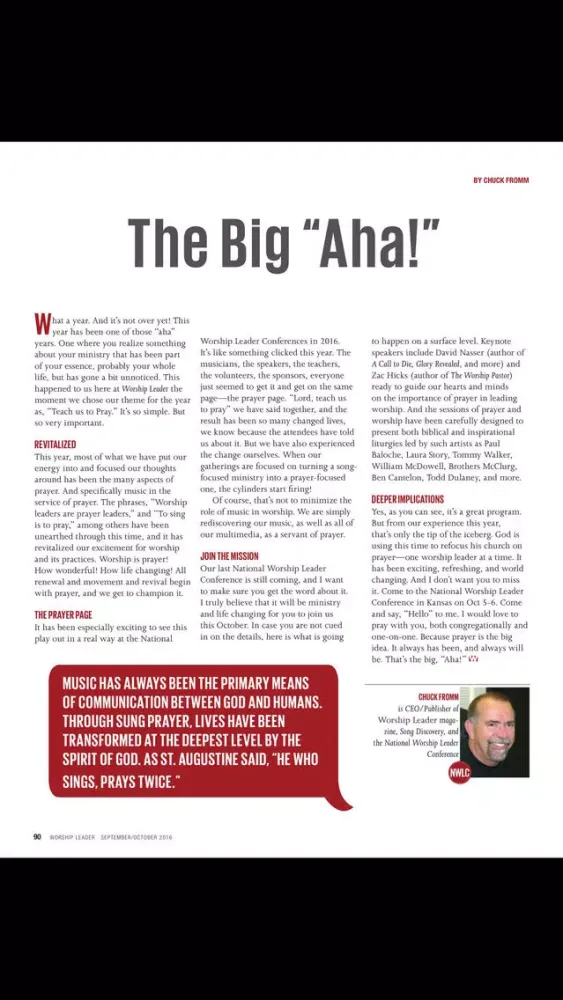 Screenshot di Worship Leader Magazine