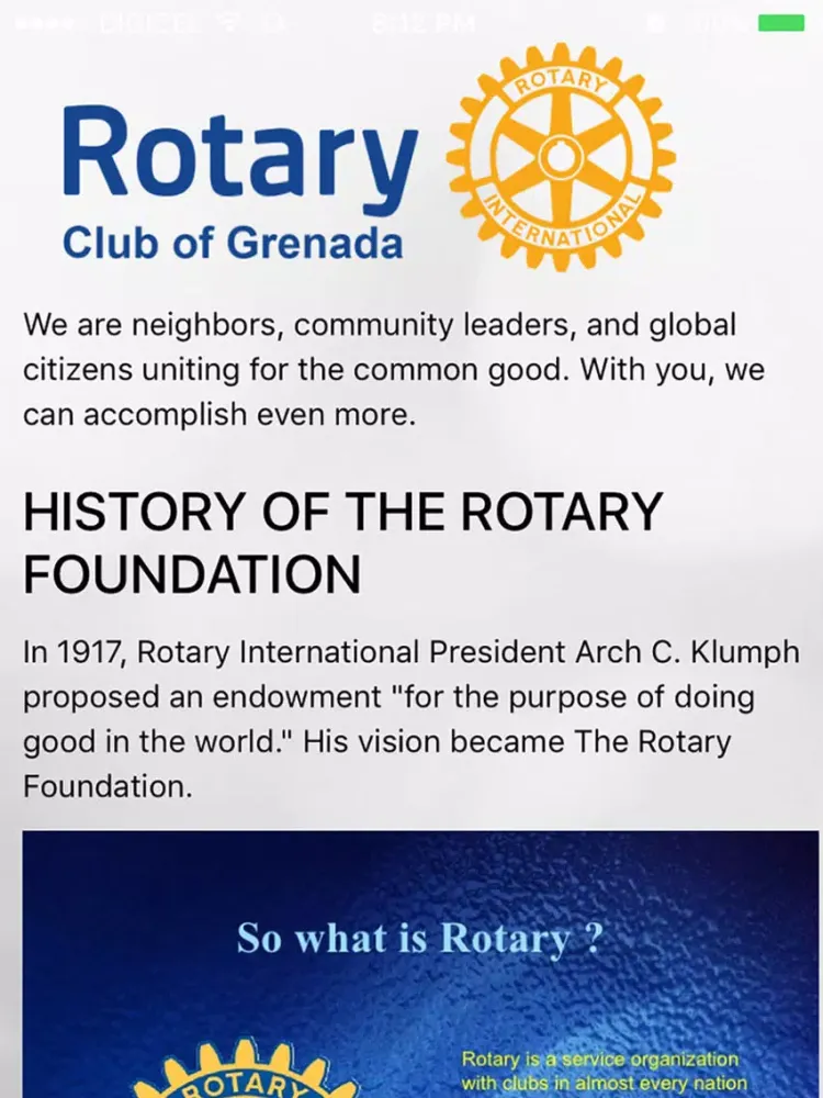Ảnh chụp màn hình của Rotary Grenada iPad 