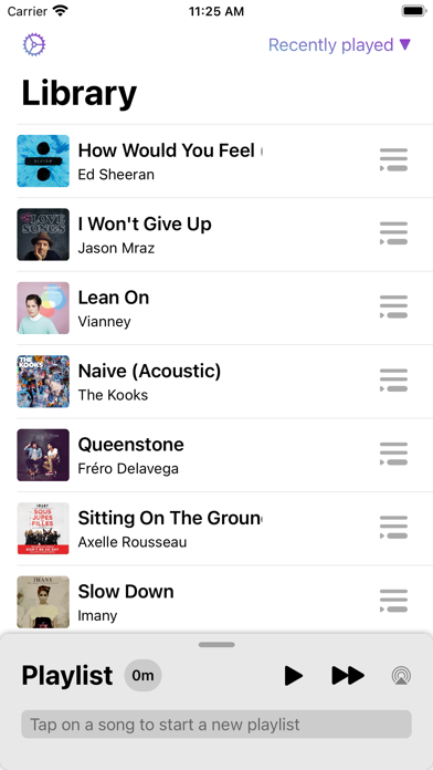 Ảnh chụp màn hình của Burst Playlist