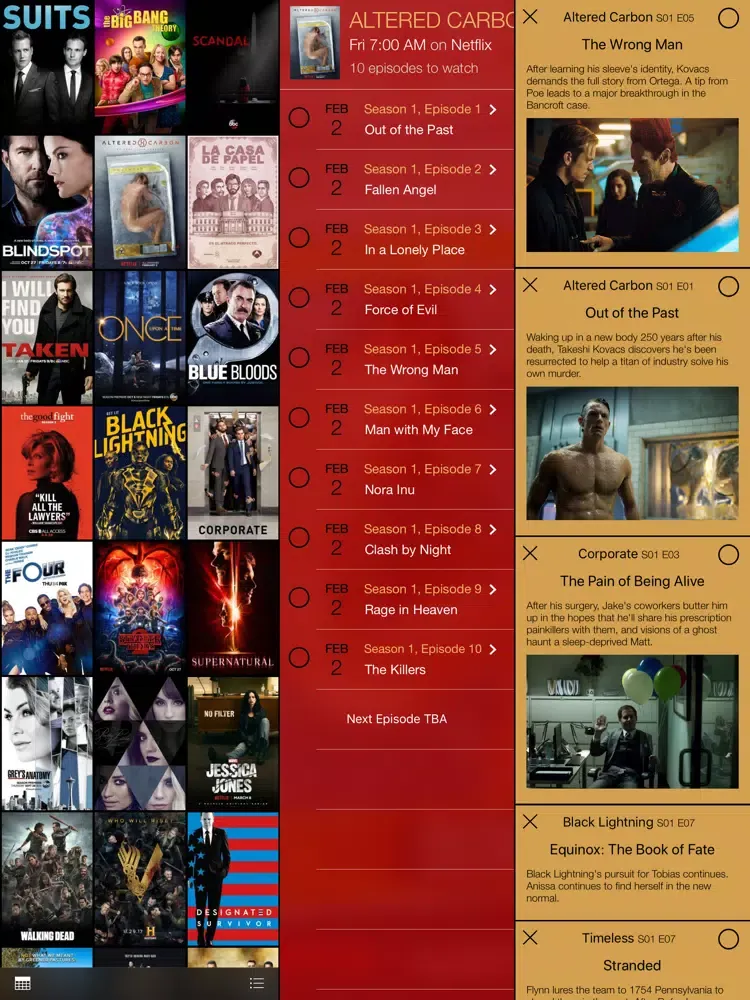 Ảnh chụp màn hình của tv show tracker for iPad iPad 