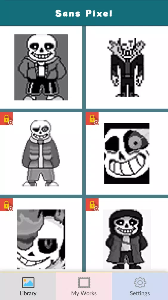Скриншоты Sans Undertale Coloring Pixel