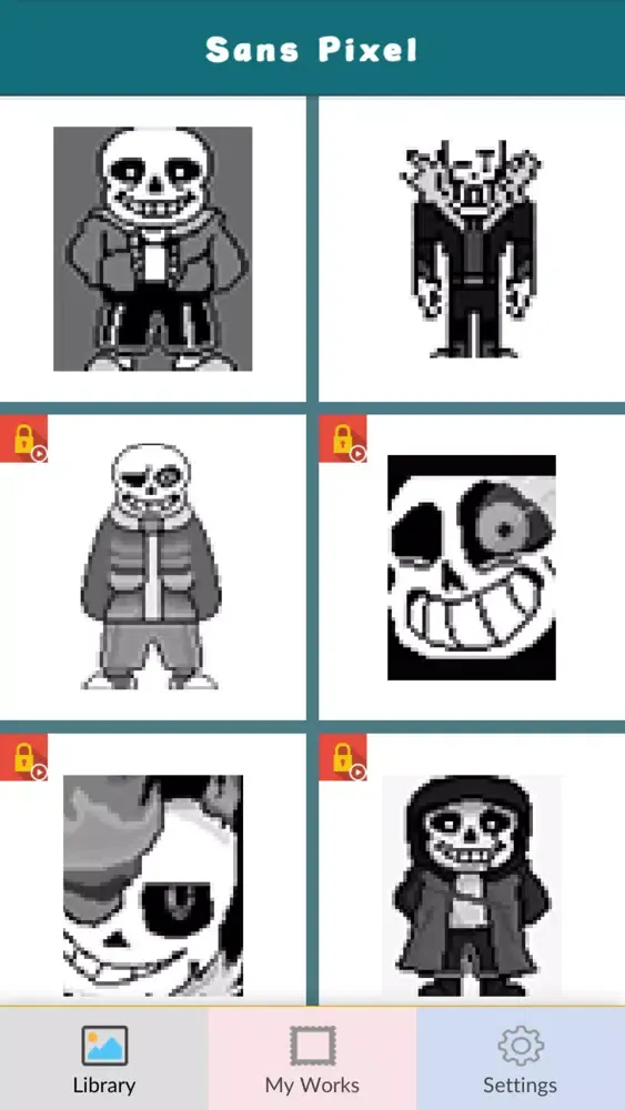 Screenshot di Sans Undertale Coloring Pixel