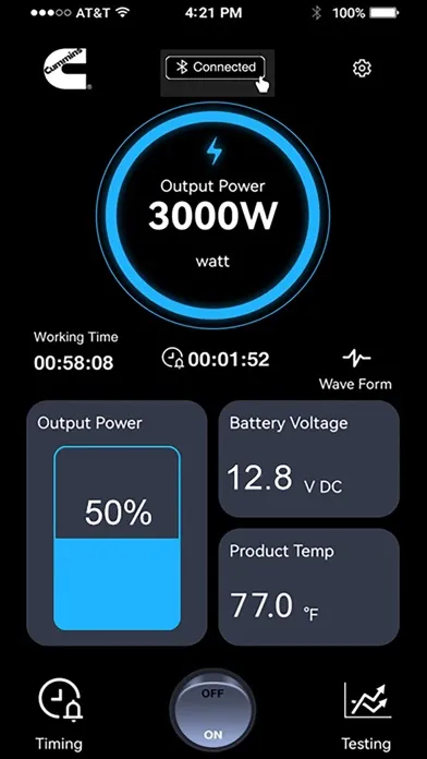 Zrzuty ekranu Cummins Inverter