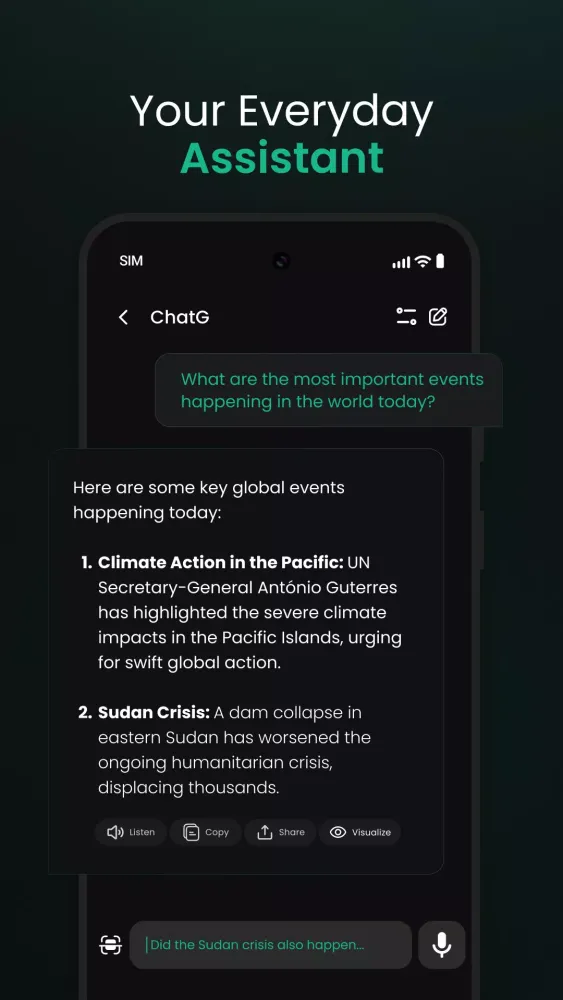 ภาพหน้าจอของ ChatG: AI Chat Bot Assistant