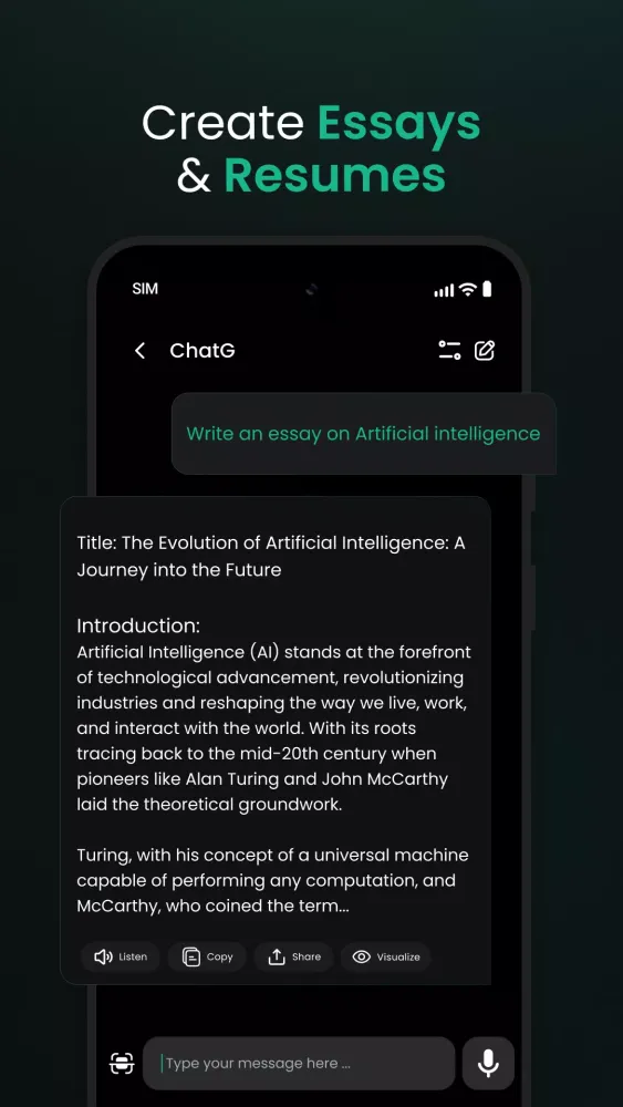 ภาพหน้าจอของ ChatG: AI Chat Bot Assistant
