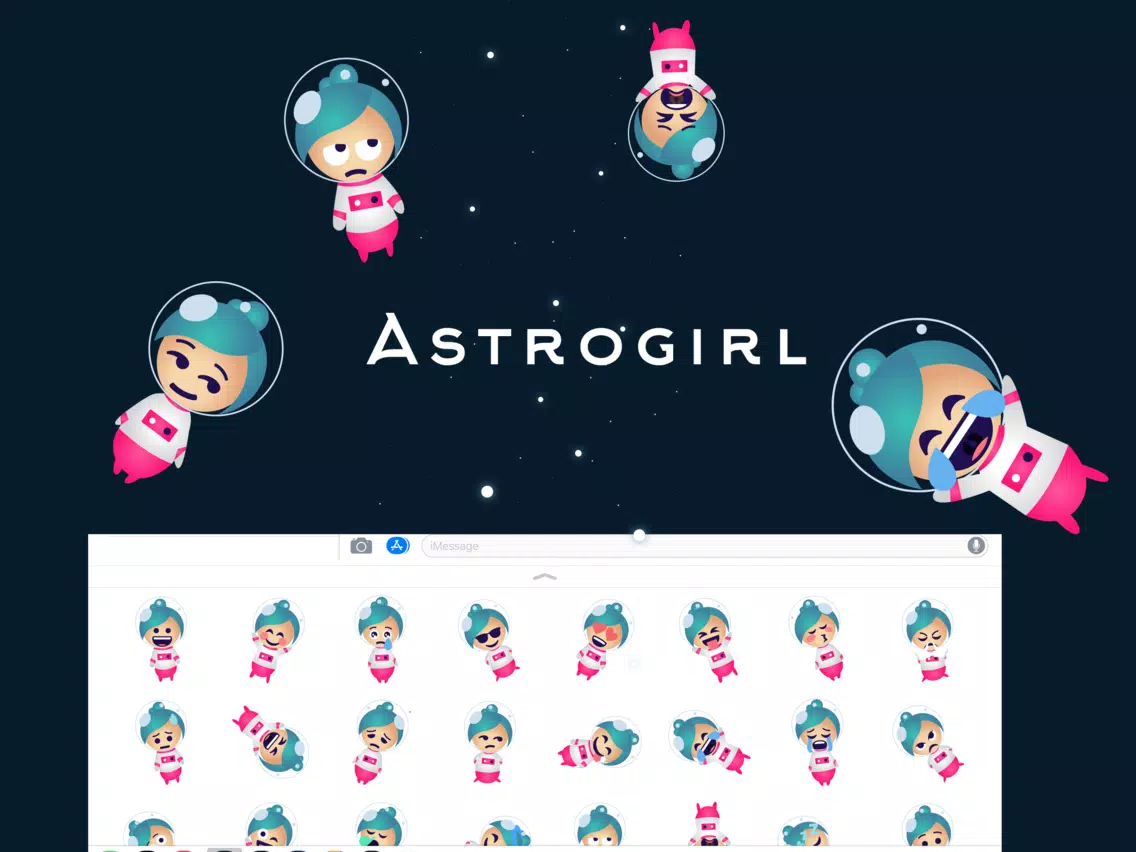 Astrogirl - Astronaut Emoji iPad  스크린샷