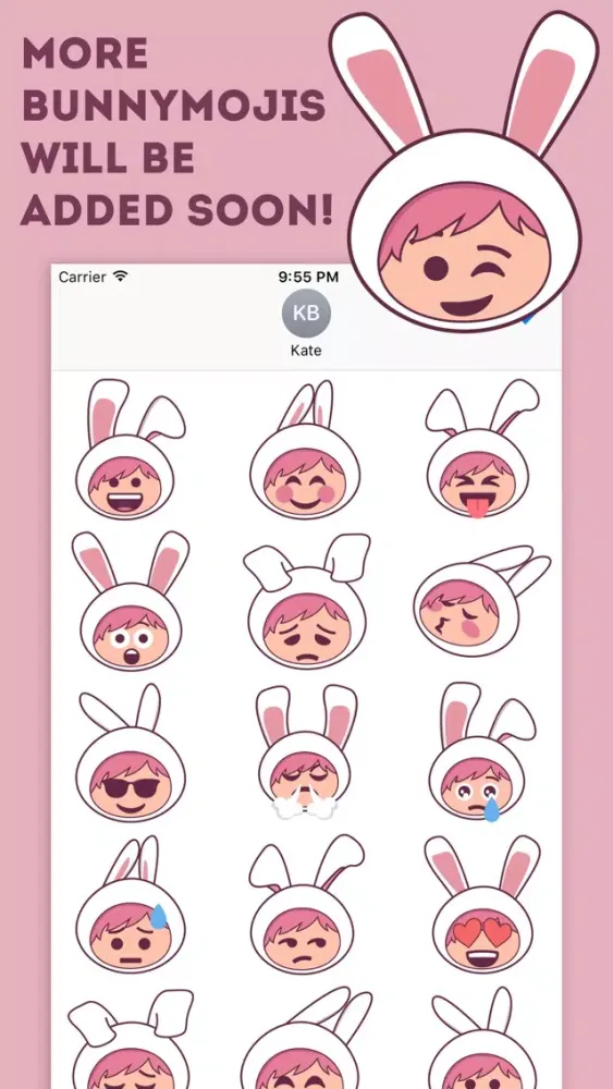 ภาพหน้าจอของ Bunnymoji - Cute Rabbit Bunny Emoji