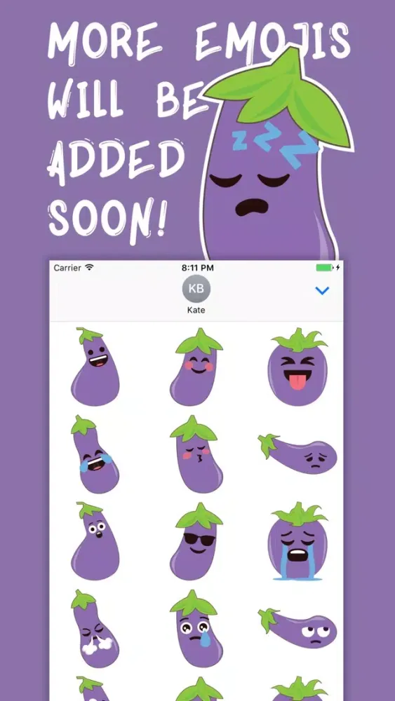 Eggplant Aubergine Stickers Screenshots