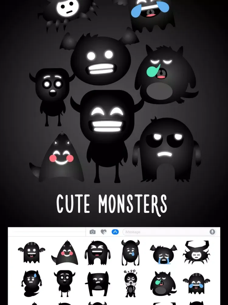 Captures d'écran de Cute Monsters - Funny and Creepy Stickers iPad 