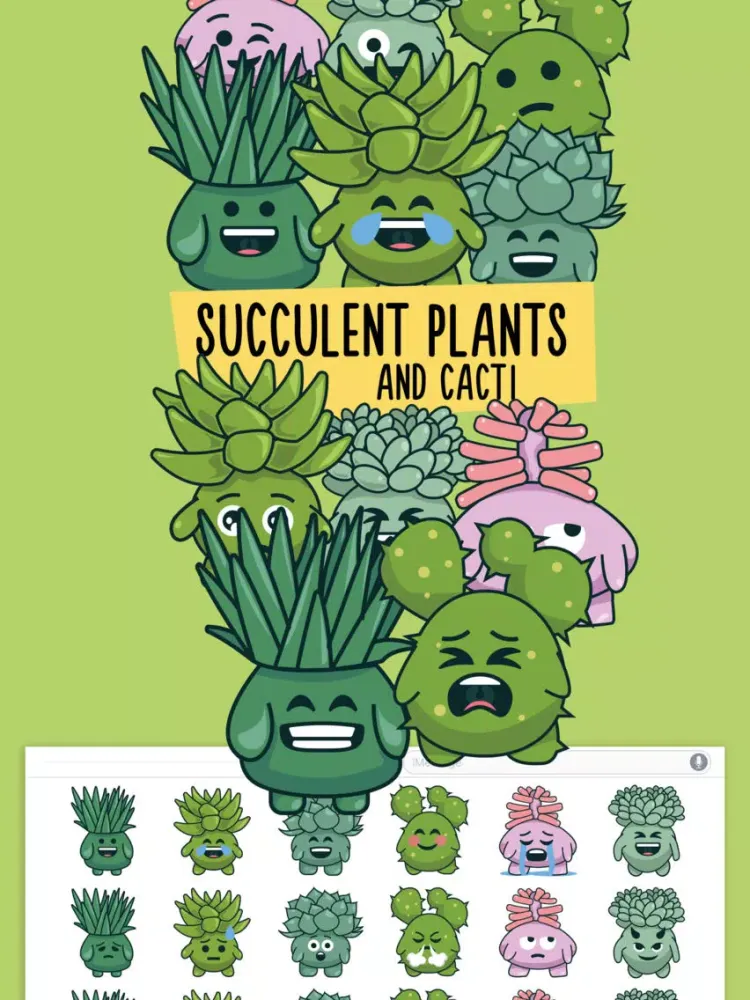 Succulent Plants and Cacti Emoji Stickers iPad  स्क्रीनशॉट
