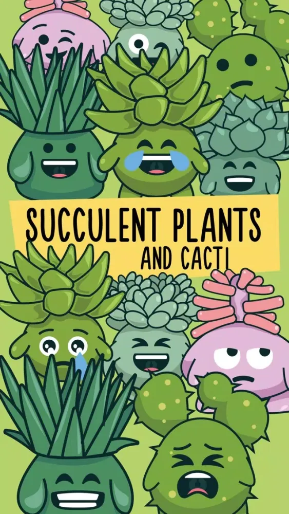 Succulent Plants and Cacti Emoji Stickers स्क्रीनशॉट