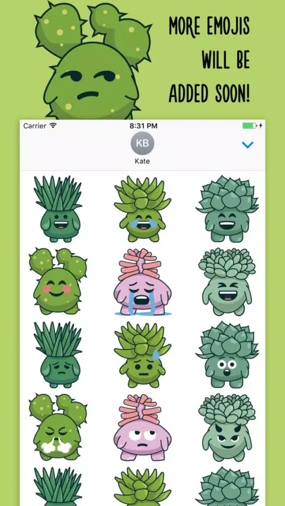 Succulent Plants and Cacti Emoji Stickers स्क्रीनशॉट