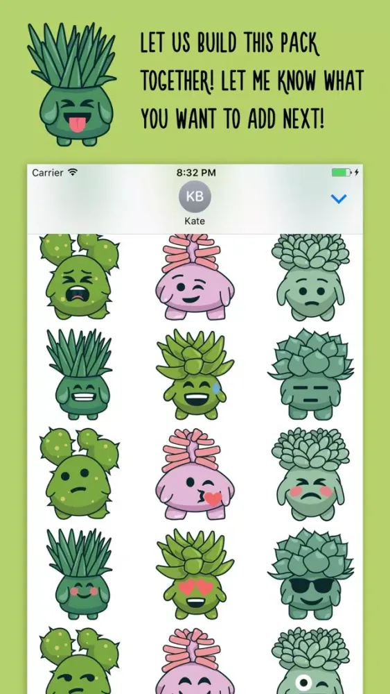 Succulent Plants and Cacti Emoji Stickers स्क्रीनशॉट