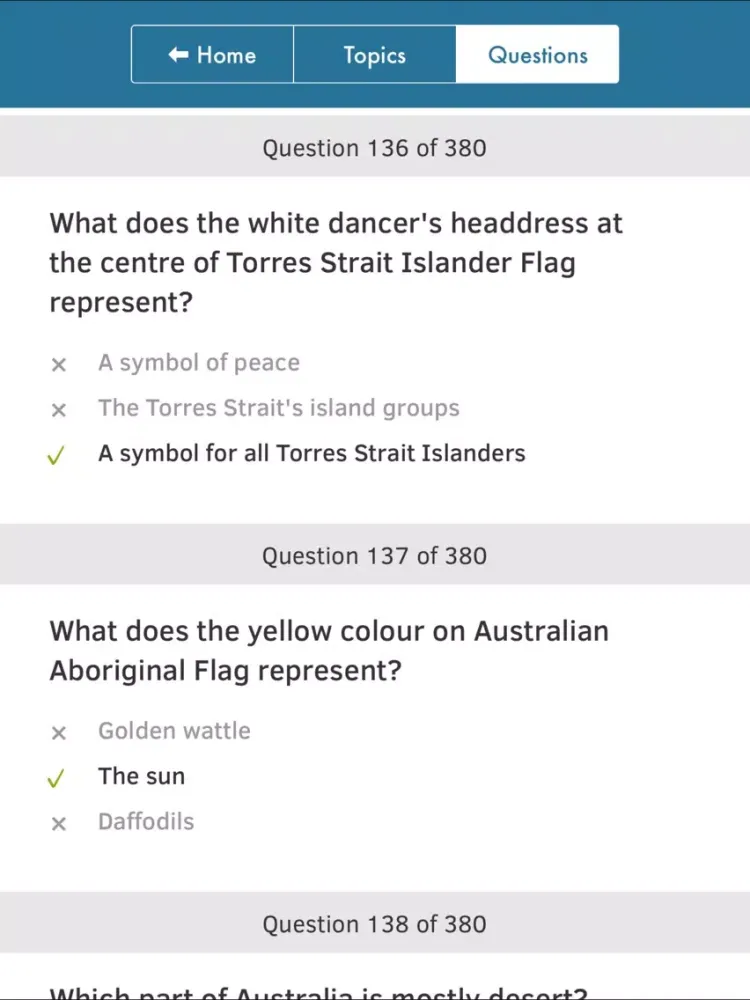 Australian Citizenship Tests iPad  Screenshots