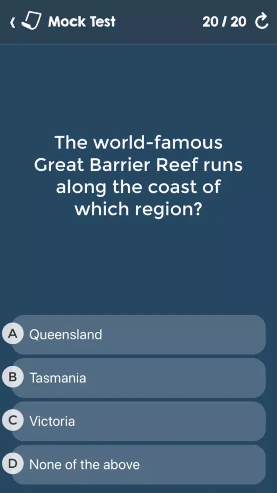Australian Citizenship Tests Screenshots