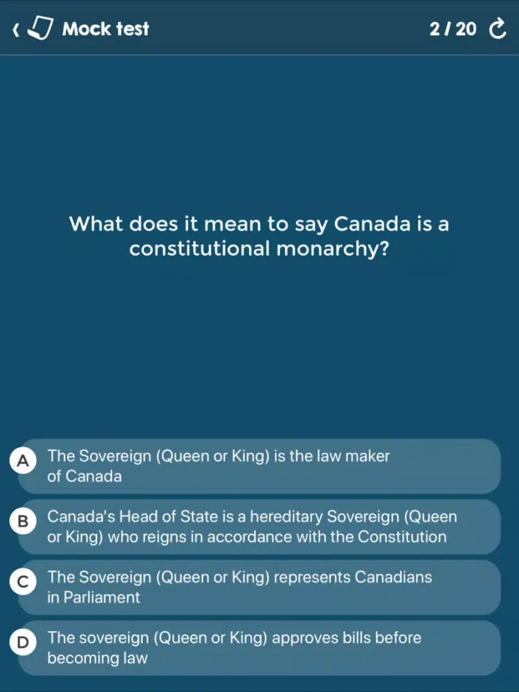 Canadian Citizenship Tests iPad 應用截圖