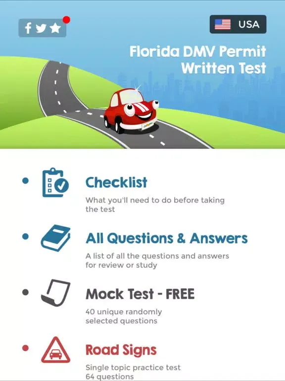 Florida Driving Permit Test iPad  Screenshots