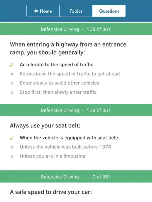 Florida Driving Permit Test iPad  Screenshots