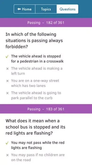 Florida Driving Permit Test Screenshots