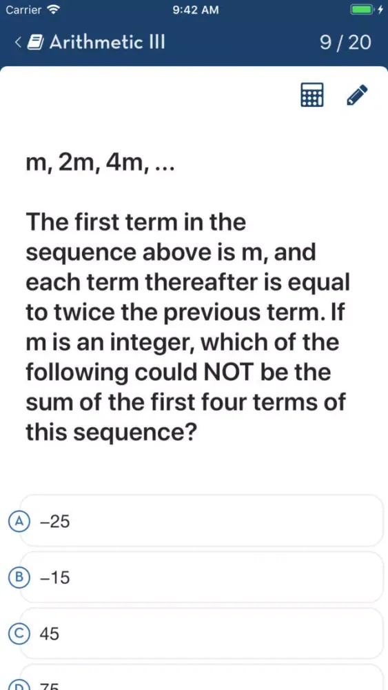Zrzuty ekranu Brooklyn Prep - GRE® Math Test