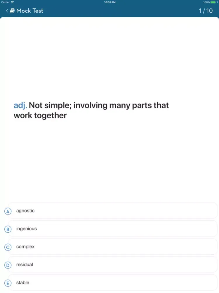 Tangkapan layar IELTS Practice: Vocabulary iPad 