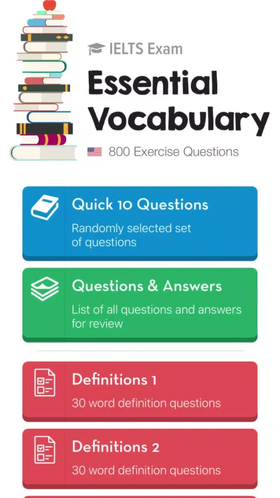 Tangkapan layar IELTS Practice: Vocabulary