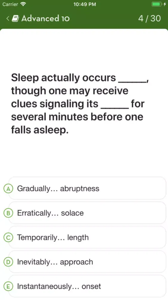 Tangkapan layar IELTS Practice: Vocabulary