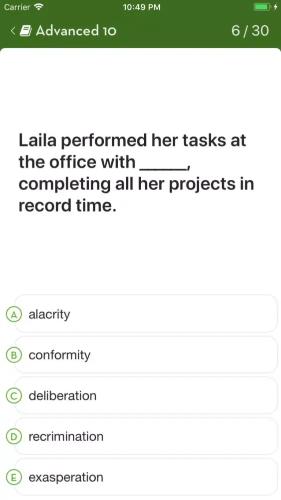 Tangkapan layar IELTS Practice: Vocabulary